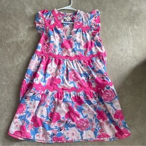 Pink and Blue Floral Dress